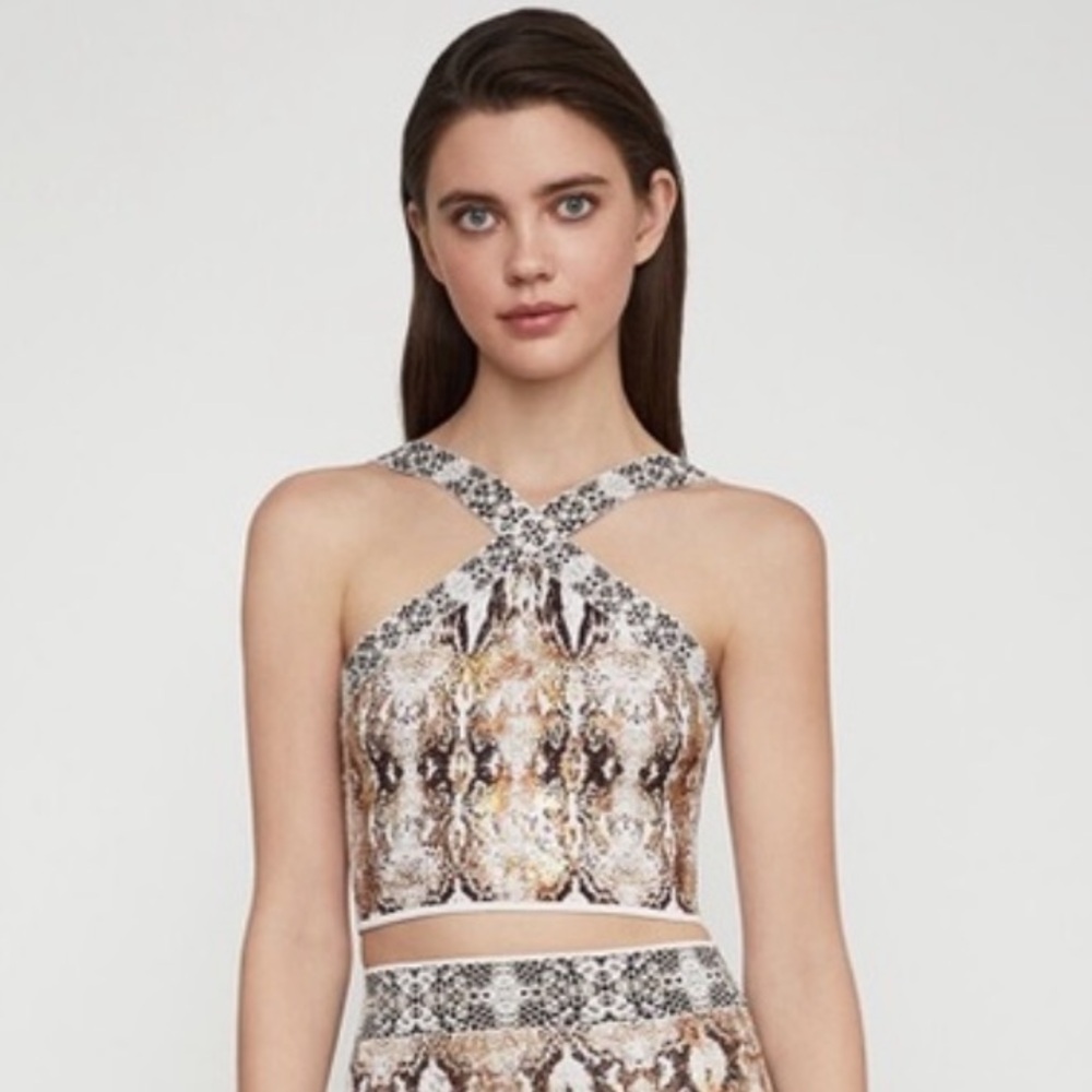 BCBGMaxazria Snake Print Crop Top Small Women